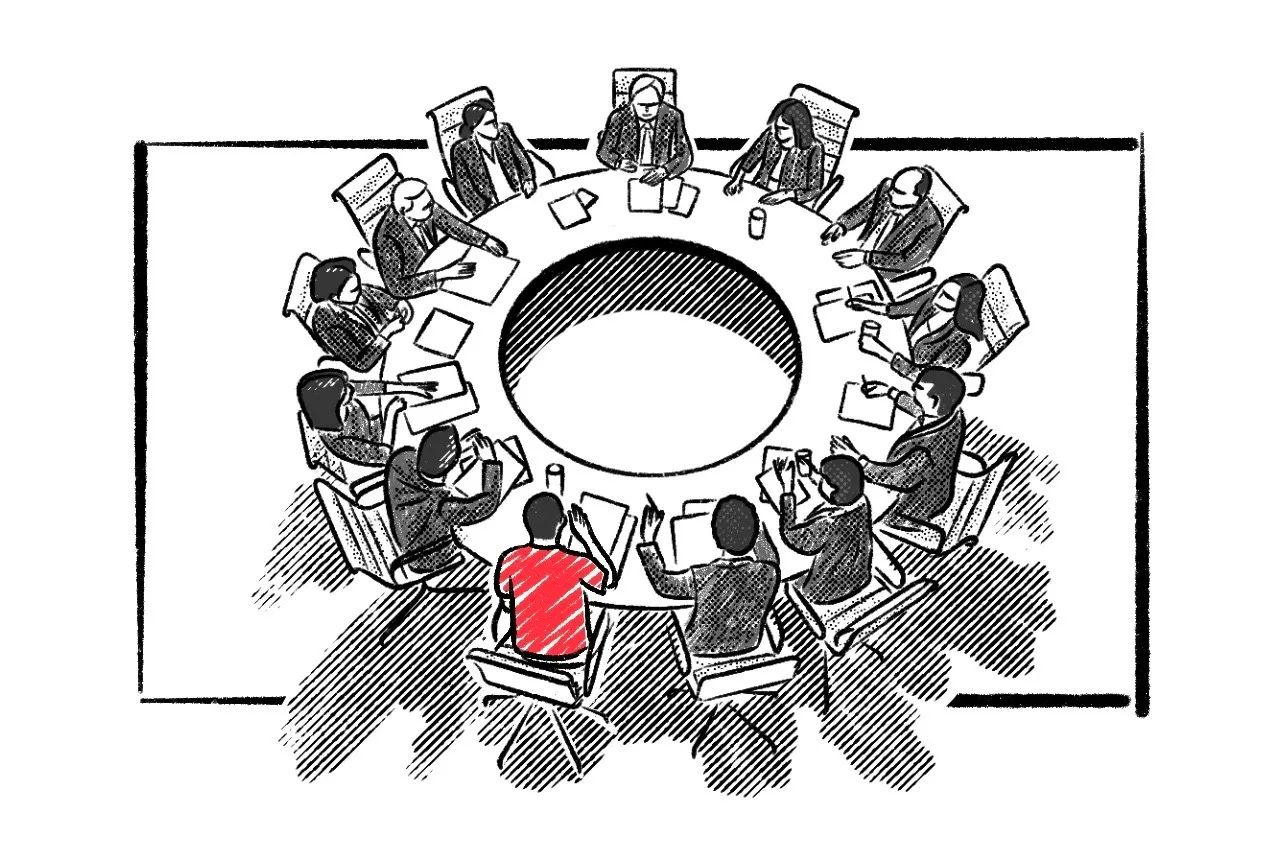 Mesa redonda de consejo de administración